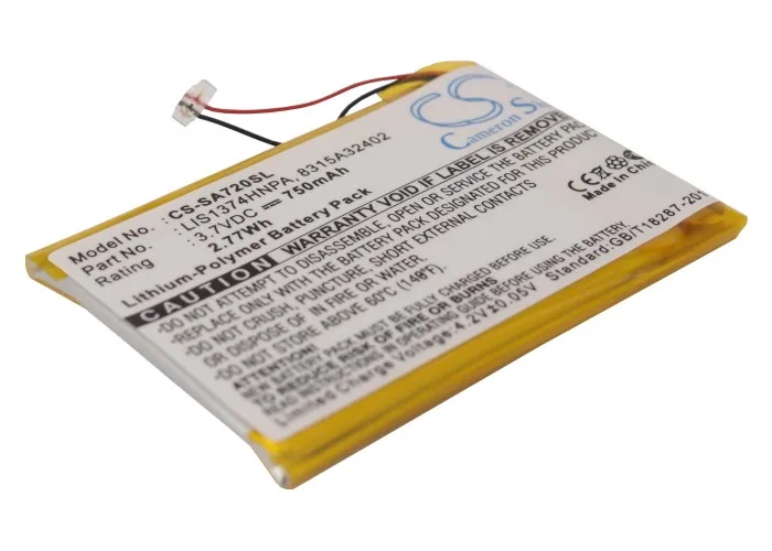 Аккумулятор Cameron Sino для Sony NWZ-820 NWZ-A720 NWZ-A726 NWZ-A728 NWZ-A729BLK | Электроника