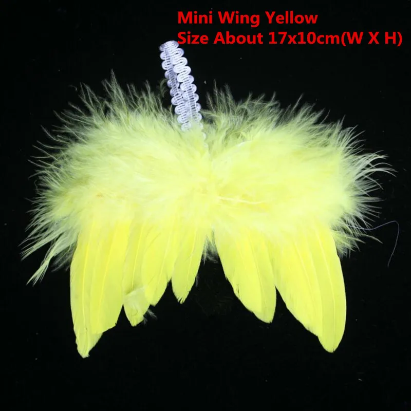 wing yellow Для новорожденных, для малышей и детей постарше перо гало кольца головная повязка с «крыльями ангела» реквизит для фотосессии комплект одежды для маленьких мальчиков и девочек, душ Детский костюм для вечеринок на Рождество и Хеллоуин; - Цвет: wing yellow