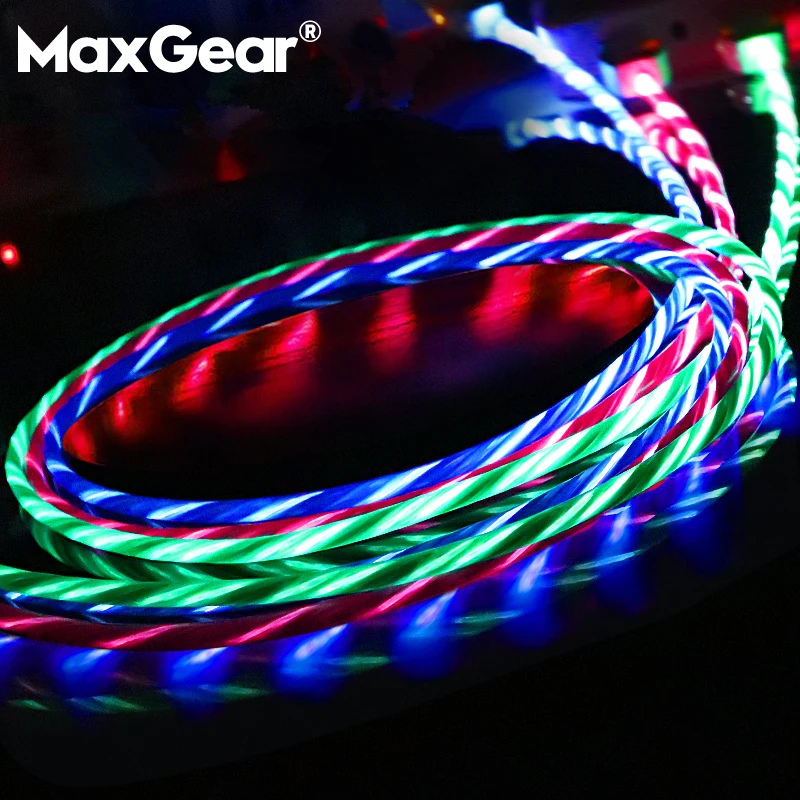 Светодиодный usb кабель MaxGear для передачи данных и зарядки мобильный телефон