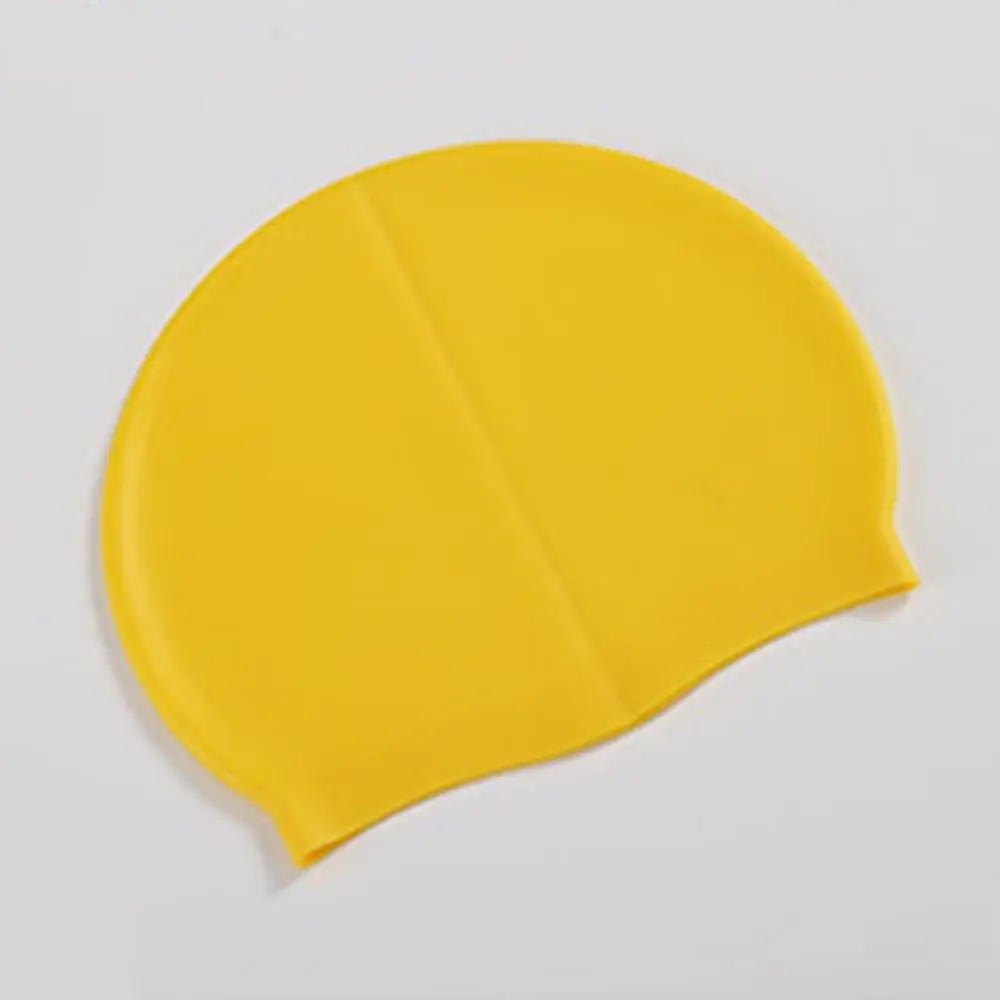 Yellow Мягкие силиконовые водонепроницаемые шапочки для купания, защищающие уши, длинные волосы, спортивная шапка для бассейна, шапка для плавания для мужчин и женщин, для взрослых - Цвет: Yellow