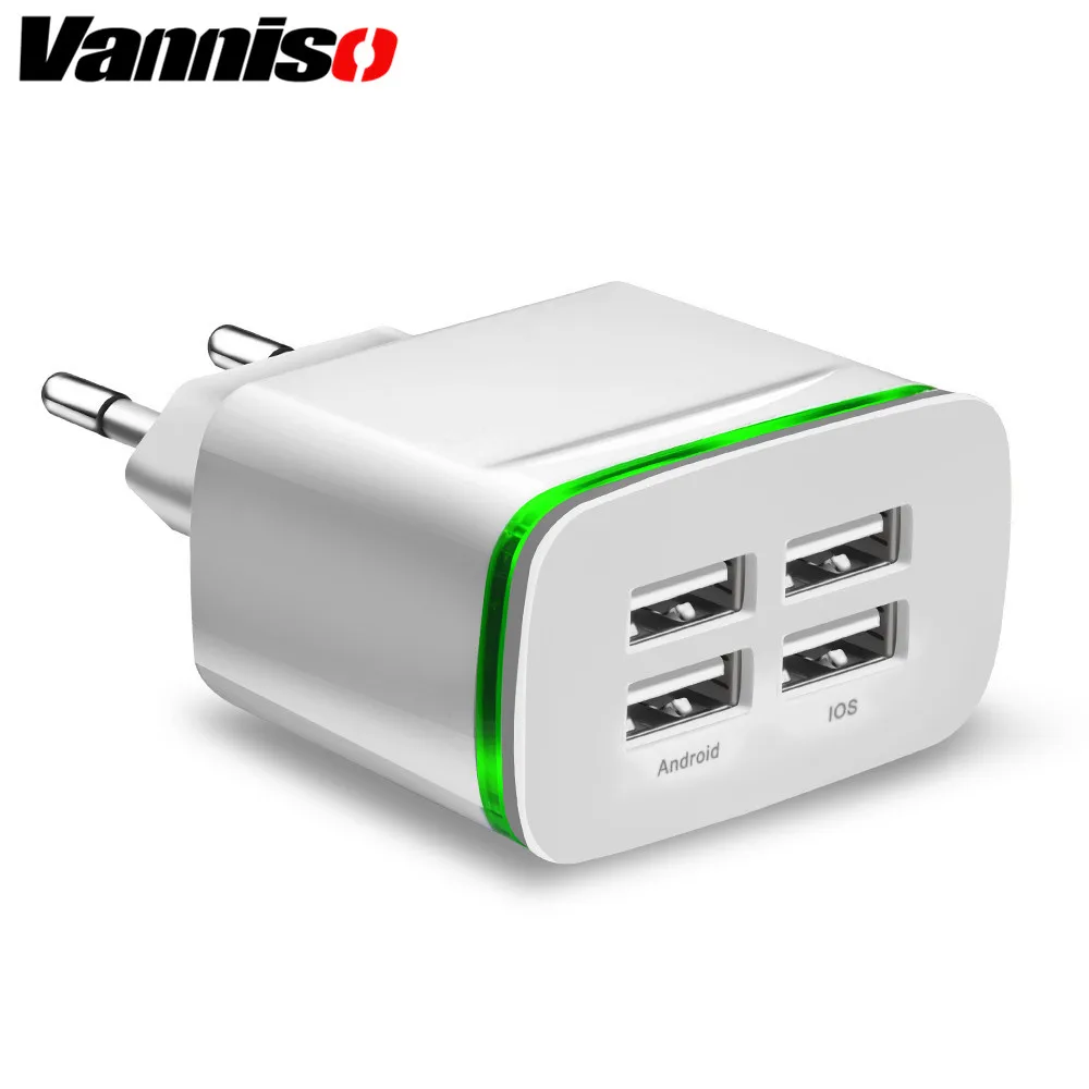 Универсальное быстрое зарядное устройство 4USB 5 В 4 а для iphone Samsumg Huawei Type-C адаптер