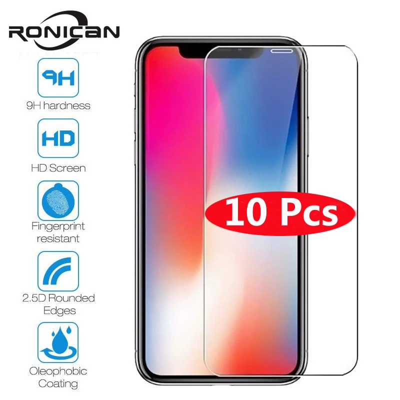 10 шт. закаленное стекло для iPhone X XS MAX XR 4 4S 5 5S SE 5c Защитная пленка для экрана для iPhone 6 6s 7 8 Plus X 11 защита стекла