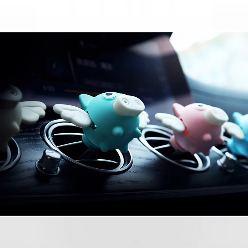 

Car Interior Air Freshener Cute Flying Piggy Solid Car Perfume for Cars Air Vent Mount Perfume Diffuser Car Decoration