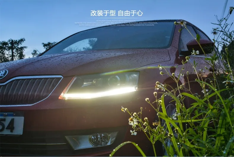 KOWELL автомобильный Стайлинг для Skoda Octavia фары- Octavia светодиодный фонарь светодиодный DRL Биксеноновые линзы Высокий Низкий луч парковка