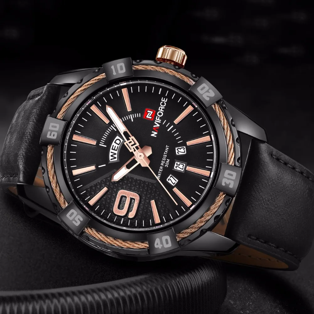 Часы наручные NAVIFORCE Мужские кварцевые брендовые Роскошные спортивные