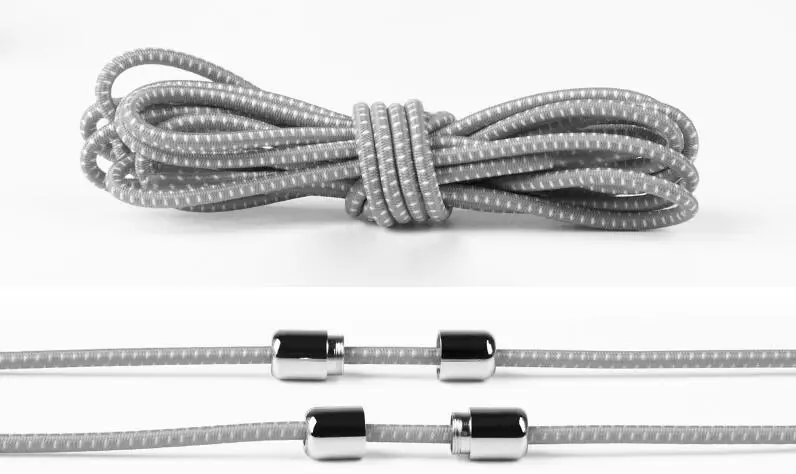 Light Grey 1 пара эластичных шнурков, модные новые женские и мужские туфли без галстука, теннисные туфли с кружевами, кожаные туфли - Цвет: Light Grey