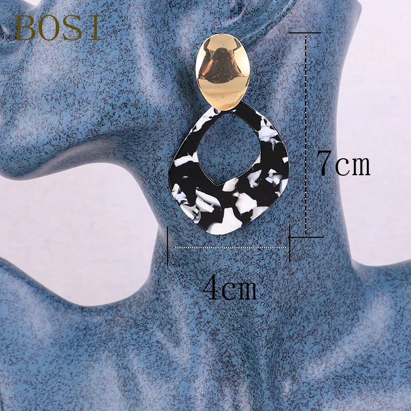 Акриловые серьги Модные для женщин Boho ацетат большие висячие серьги геометрические ювелирные изделия разноцветные металлические аксессуары ювелирные изделия