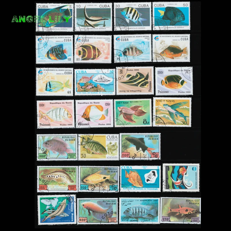 Fish 50 шт./лот все отличаются почтовыми отметками в хорошем состоянии почтовые
