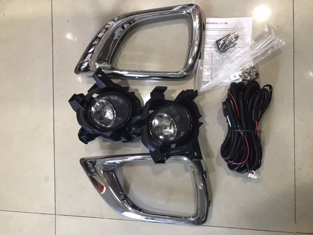 

eOsuns halo fog lamp for Nissan Navara NP300 2015 2016, with fog lamp cover grilles, bulb, wire, house and switch