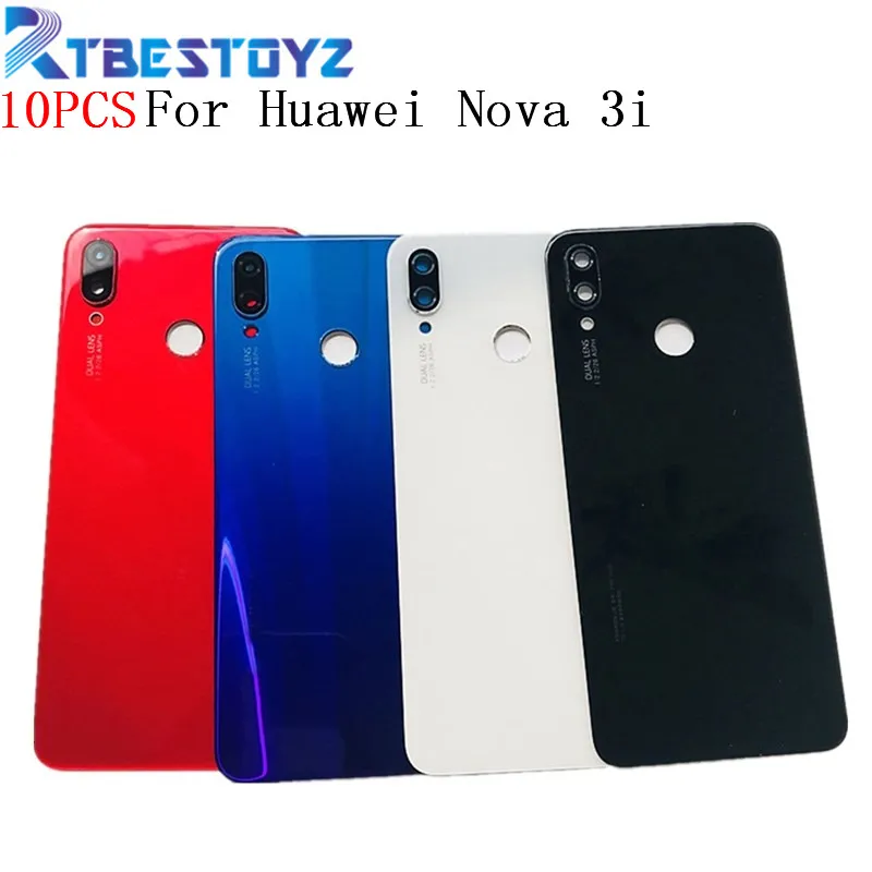 

10PCS/Lot Original For Huawei Nova 3i / P Smart Plus Back Housing Battery Rear Door Cover Case 3D Glass With Camera lens
