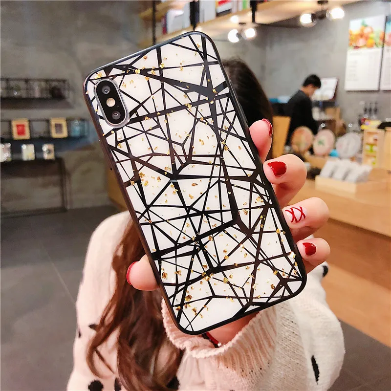 Модный золотой эпоксидный чехол из фольги для iphone X XR XS Max винтажный леопардовый 8 7