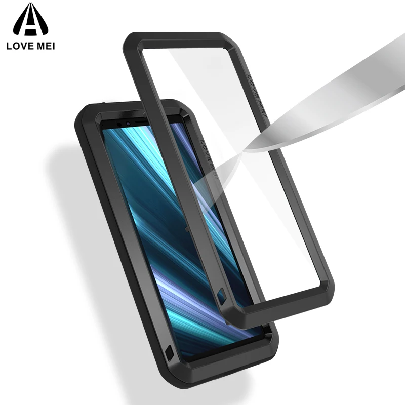 Love Mei металлический чехол для sony Xperia 1 10 Plus XZ3 XZ2 Compact Armor противоударный чехол для телефона полный корпус анти-осенний чехол прочный Чехол