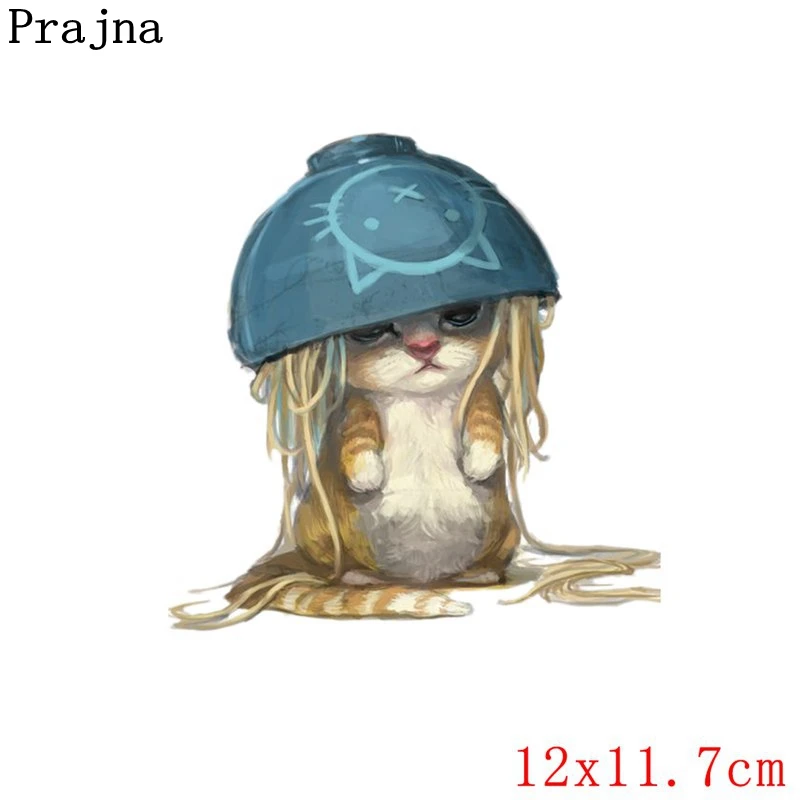 Наклейки Prajna с изображением животных и кошек для детской одежды виниловые