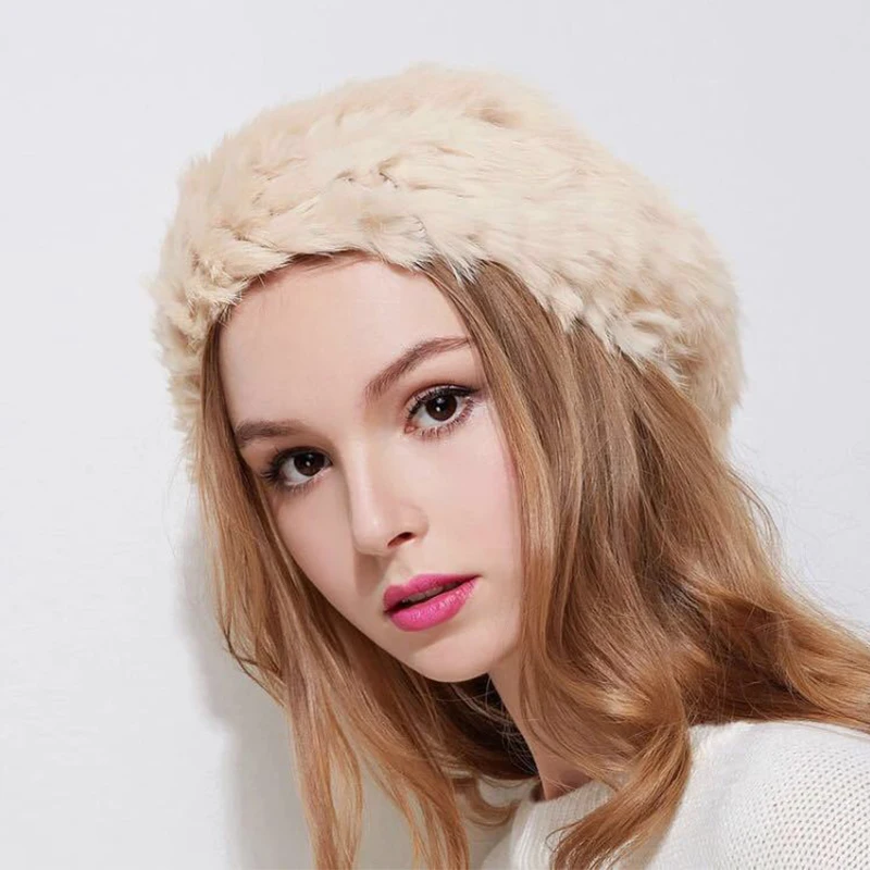 

MingJieBiHuo Autumn winter Korean version of the tide rabbit knitted beret New fashion solid color cute hat