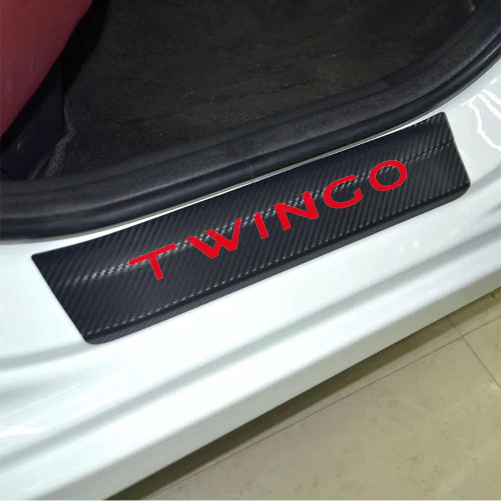 4D виниловая наклейка из углеродного волокна для Renault Twingo, защитная Накладка на порог для двери автомобиля, аксессуары для салона автомобиля, 4 шт