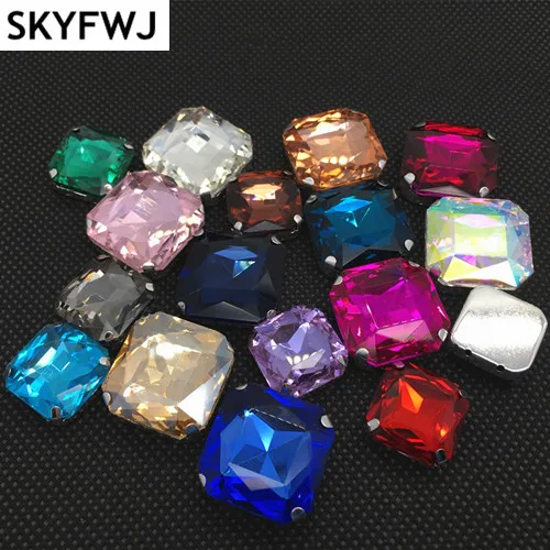 18 мм 23 многоцветный квадратный восьмиугольный Кристалл Стразы заостренный 18x18