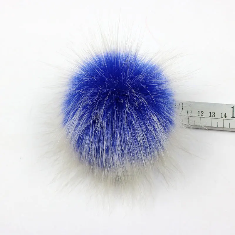 Royal blue 1 шт. DIY искусственный Лисий мех мяч 10 см помпоны пушистый искусственный мех енота помпон мягкий креативный для шапочка-шарф вечерние аксессуары - Цвет: Royal blue