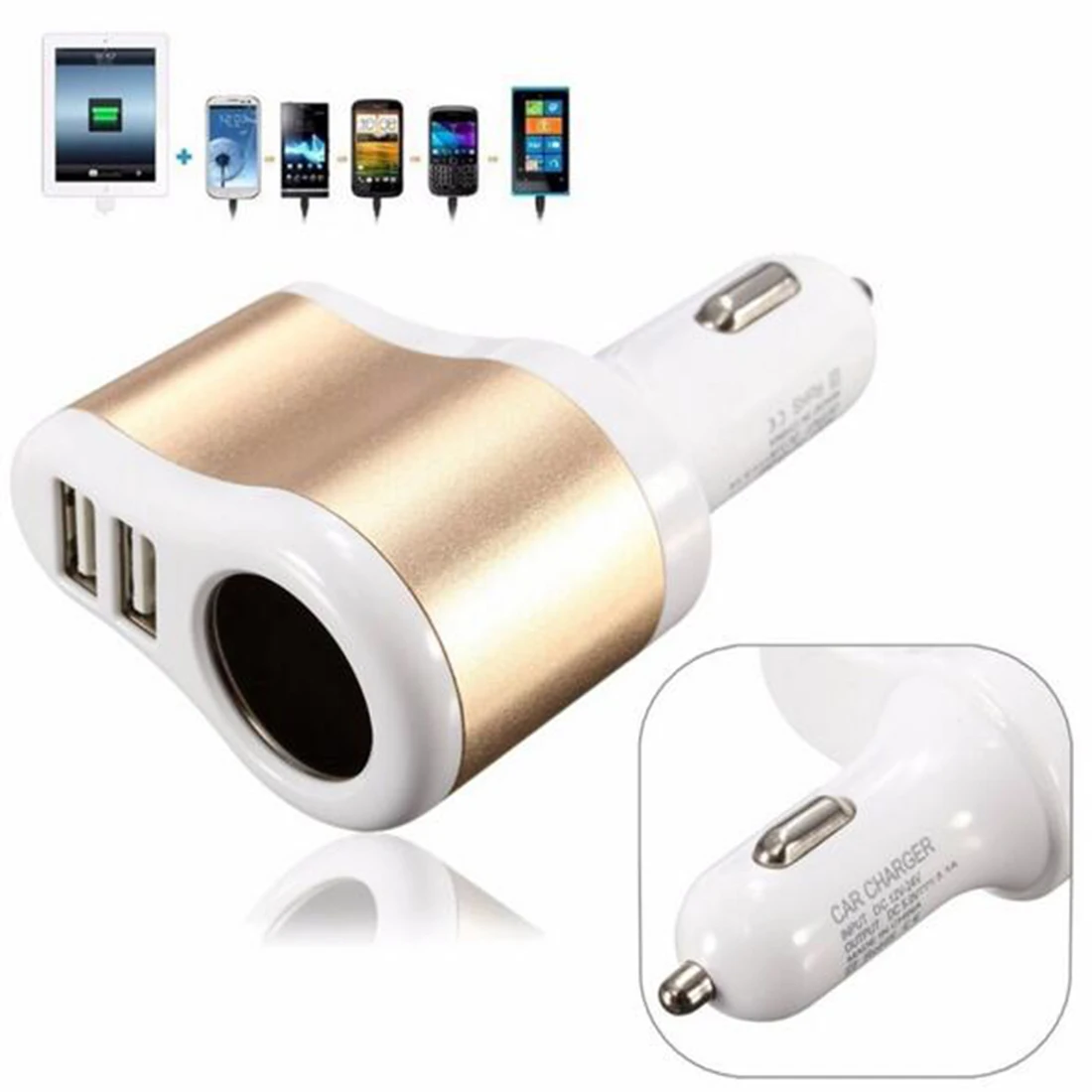 Dewtreetali 12V Универсальный сдвоенный USB односторонний автомобильный прикуриватель переходник с гнездом для зарядного устройства высокого качества
