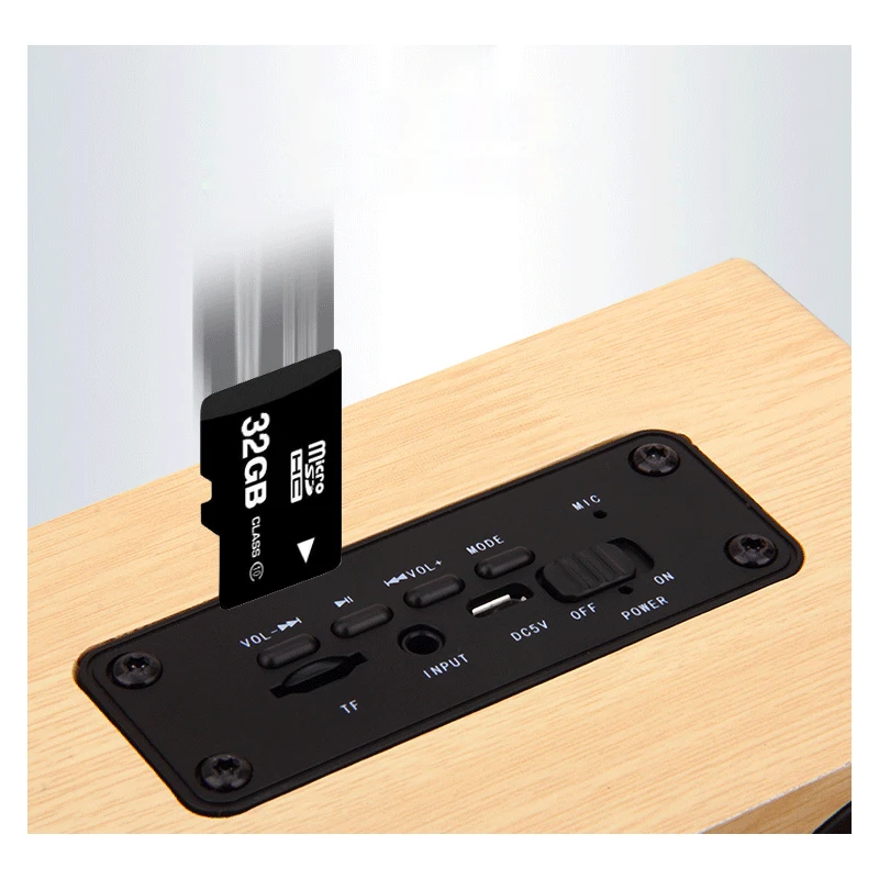 Деревянная Bluetooth колонка в ретро стиле беспроводной динамик Hi Fi с двойным 3D