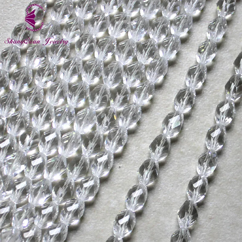 

11x8mm Twisted Rhombus Crystal Glass Beads Oval Shape Beads For Bracelets Necklace Wedding Jewelry DIY SQ3A5118