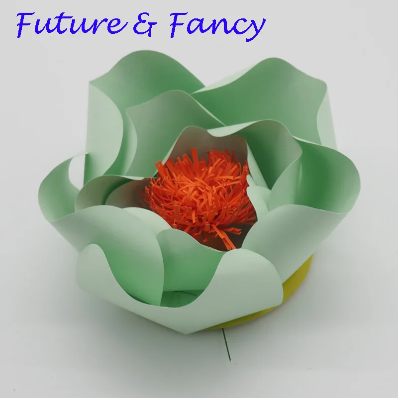 1 Piece 20CM Cardstock Customized Giant Paper Flower For Wedding Backdrops Windows Display Kids' Room Deco Mix Green Orange | Дом и сад