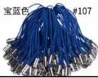 Dark Blue 100 шт(10 цветов) DIY Ювелирные изделия мобильный шнурок для сотового телефона шнур ремешок с кольцом очаровательный Кристал значок-подвеска украшения Аксессуары - Цвет: Dark Blue