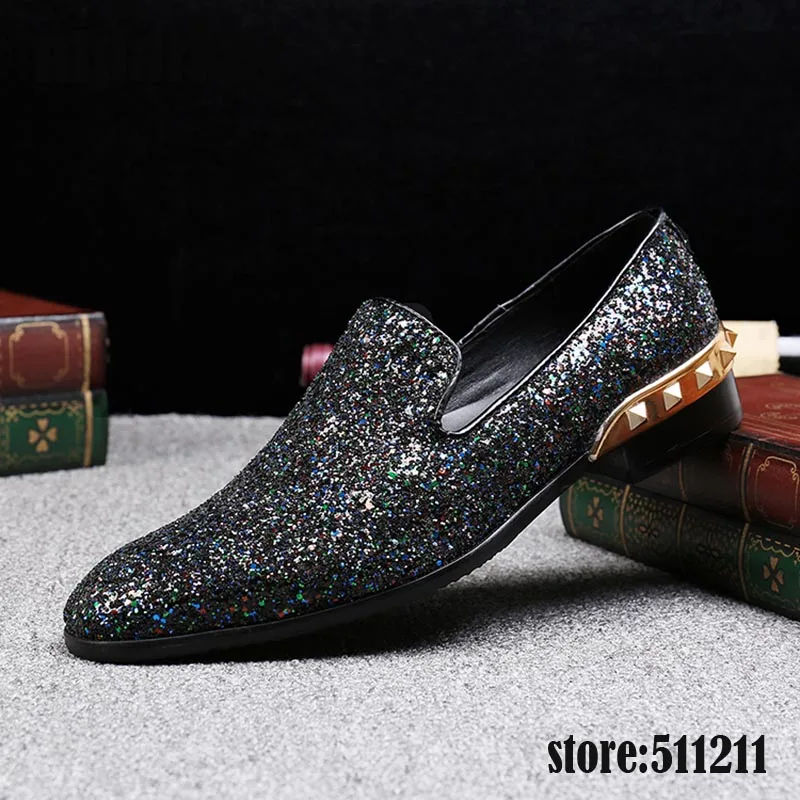 ntparker brand men italian Style leather shoes dress Pointed toe sapatos homens wedding Flats Black Blue Rhinestones | Обувь