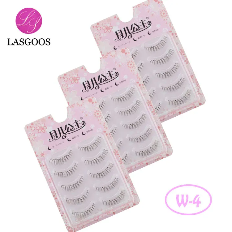 LASGOOS 15 пар/лот натуральные накладные ресницы короткие тонкие 4-5 мм Коричневые Ресницы линии полосы для школы ежедневного использования W-4