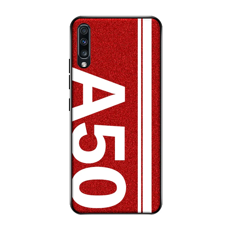 Чехол для samsung Galaxy A50, блестящий кожаный силиконовый мягкий защитный чехол для samsung A30 A50 A70, противоударный чехол - Цвет: A50 - Red