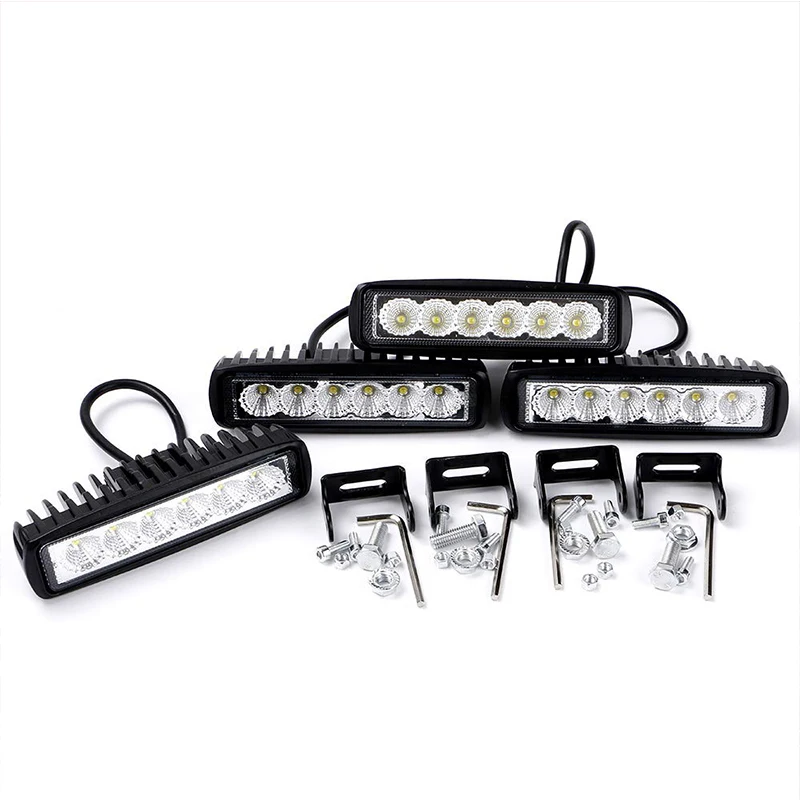 New 4Pcs 6Inch 18W Flood Led Work Light Backup Lamps Pod Driving Fog Offroad Fits for ATV SUV Pickup Trucks Boat 12V 24V | Автомобили и