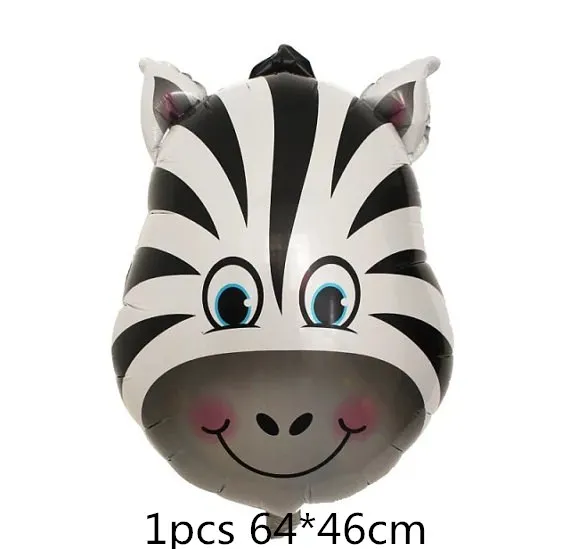 zebra head 7 шт/лот Тигр Зебра Корова животные воздушные латексные шары, гелий для детей подарок на день рождения Декор животное на тему зоопарка поставки игрушки - Цвет: zebra head