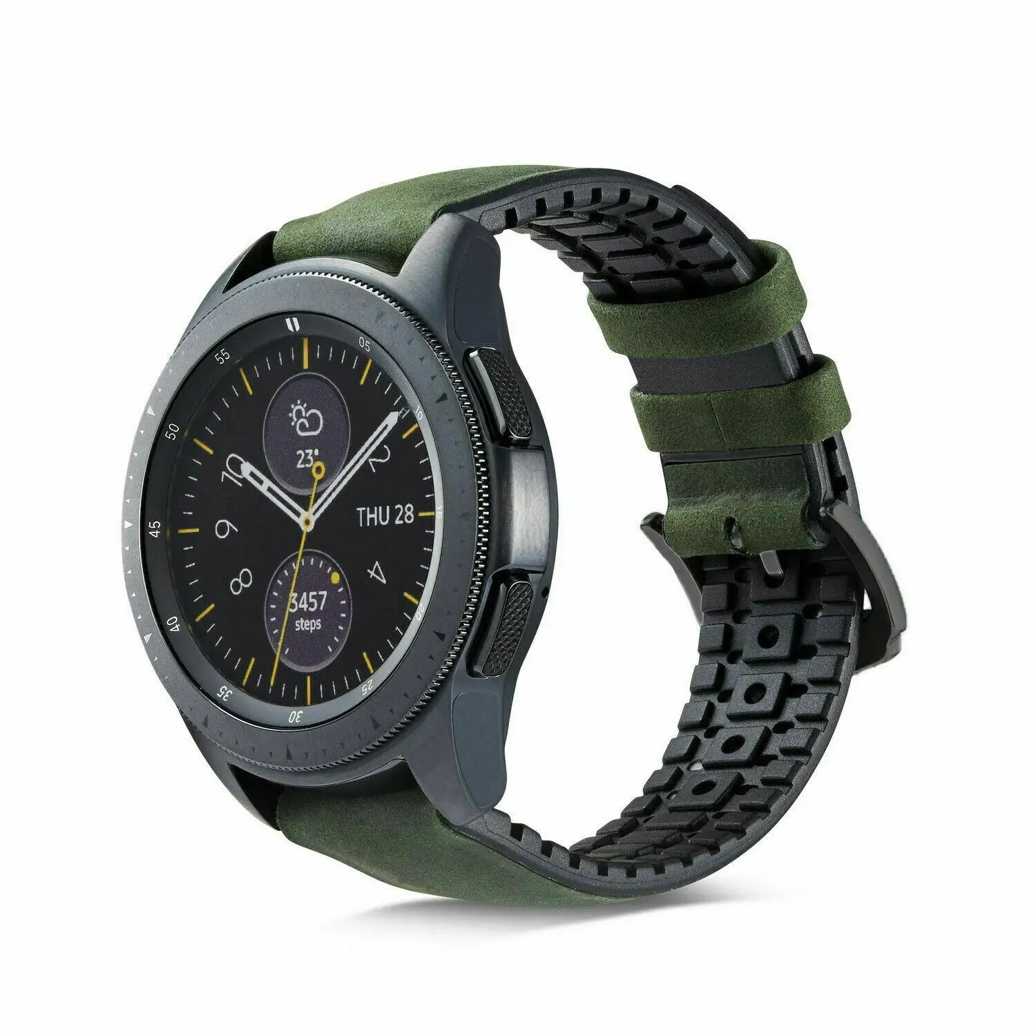 Ремешок кожаный для Samsung Galaxy Watch 42 мм винтажный Силиконовый браслет с защитой от