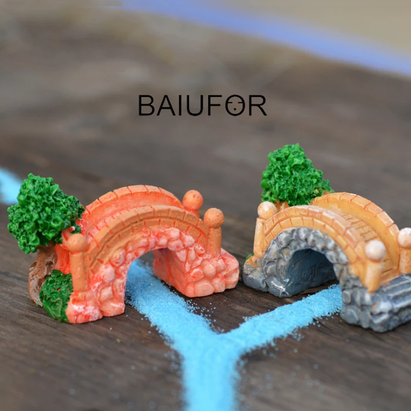 Фигурки BAIUFOR с каменным мостом миниатюрные полимерные ремесла сказочные садовые