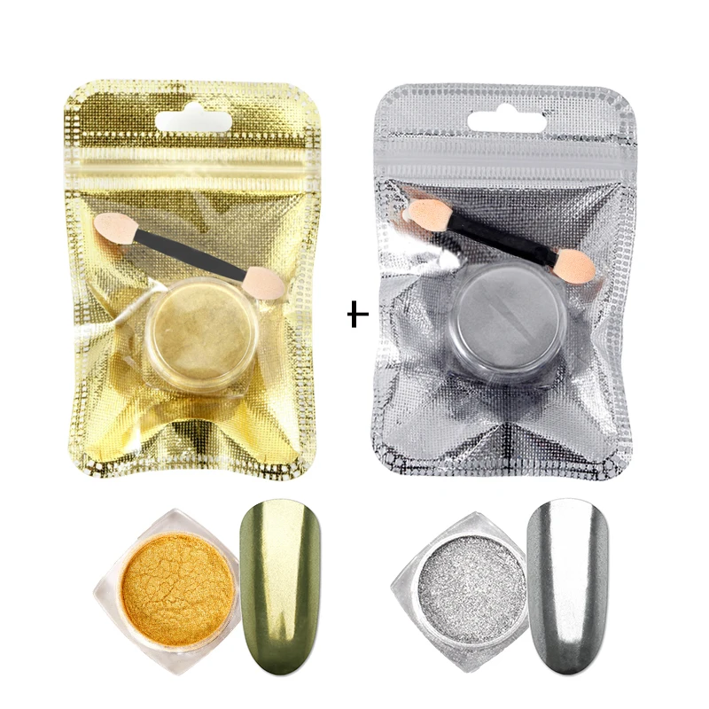 1 коробка для ногтей ROSALIND блестящий порошок пигмент пылезащитный маникюр