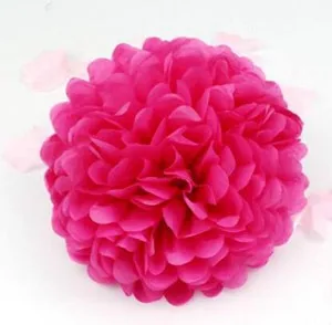 Rose 5 шт. 35 см(14 дюймов) большой бумажный помпон для свадебной вечеринки бумажный помпон-цветок для свадебного украшения помпон - Цвет: Rose