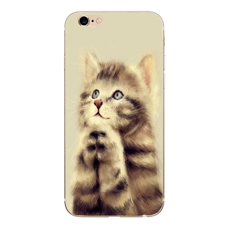 Милый мультяшный чехол в виде животного для iphone 6 S 7 8 Plus X 5 5S SE Coque Cat Bear задняя