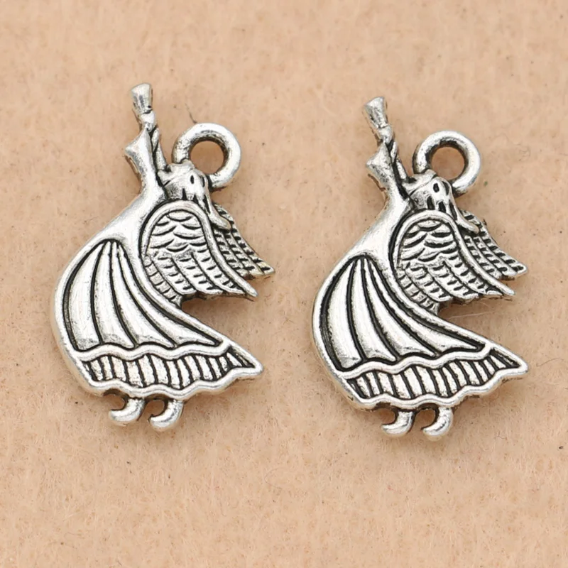 KJjewel антикварные посеребренные Подвески ангела для изготовления ювелирных