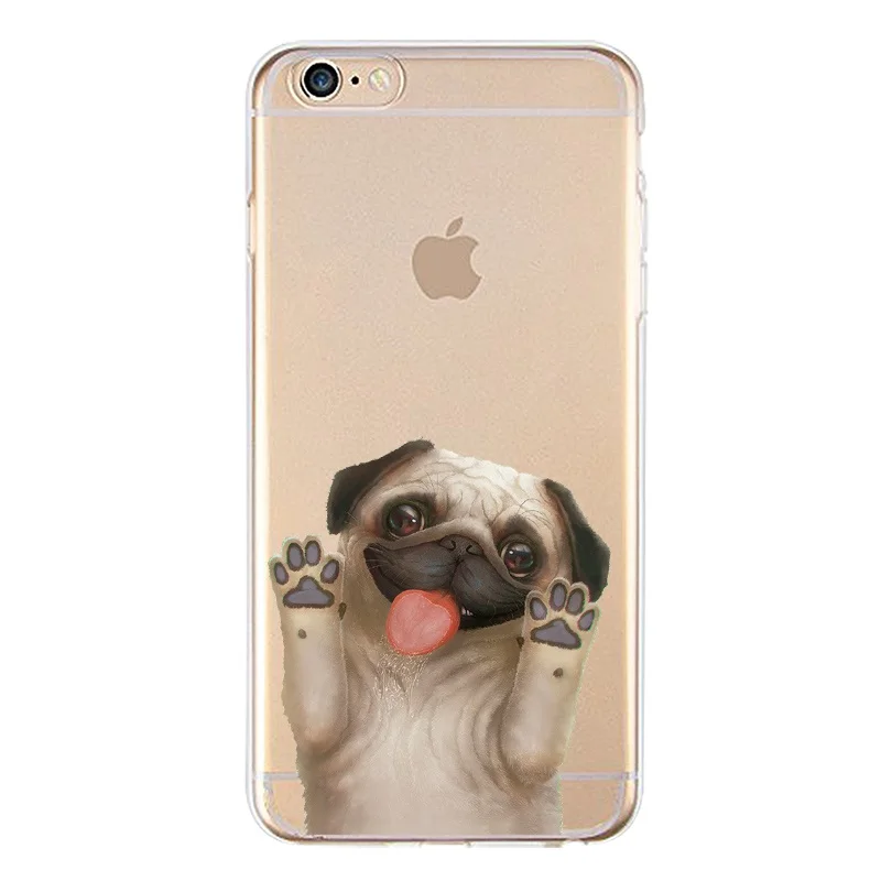 Мягкий прозрачный чехол из ТПУ с принтом для iPhone 4/4S 5 5S 6 6plus 7 8plus x силиконовый