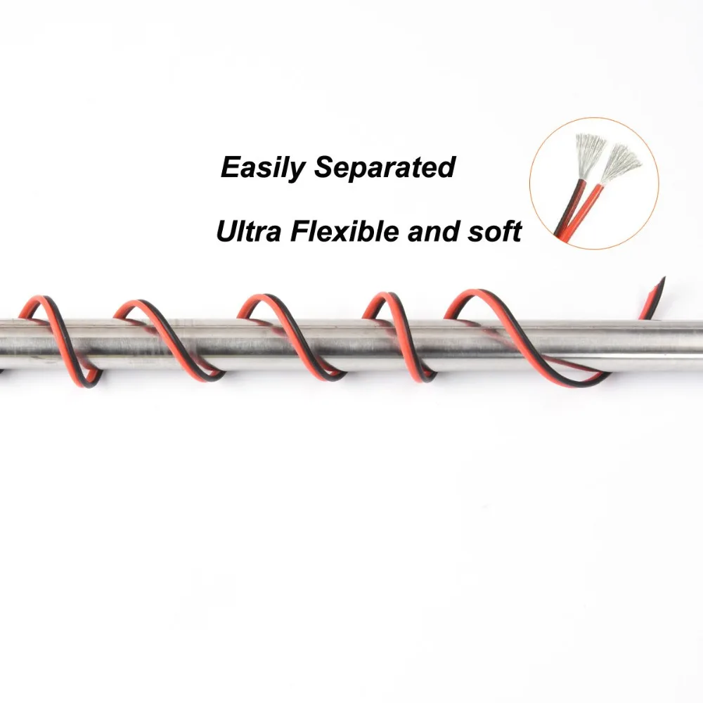 2 контактный Удлинительный кабель электрический провод 22awg с силиконовой