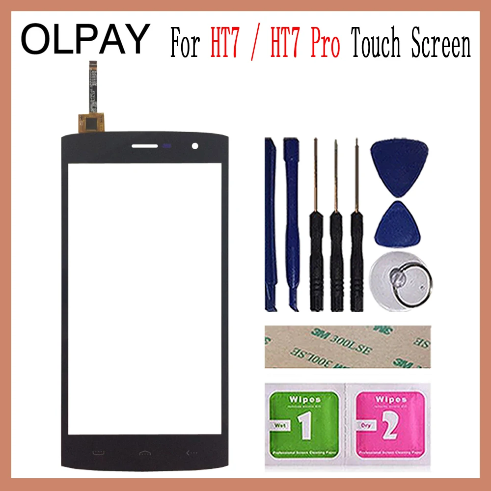 OLPYA 5,5 ''Переднее стекло телефона для HOMTOM HT7/HT7 Pro сенсорный экран стекло дигитайзер панель объектив сенсор инструменты клей+ салфетки