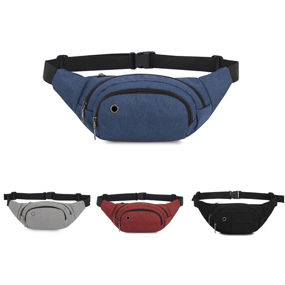 Fanny pack повседневное Спорт на открытом воздухе поясная сумка для мужчин's женщин Универсальный pochete бег груди мешок+ отверстие для наушников