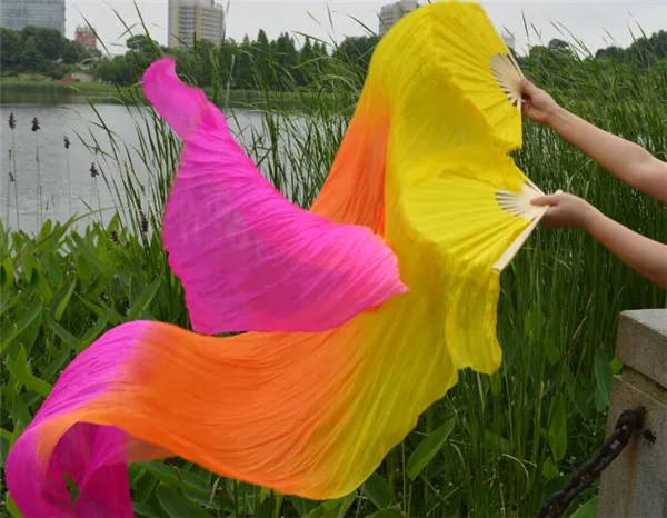 Оптовая продажа веер для танца живота из натурального шелка Фата китайских