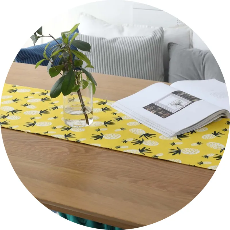 Желтые ананасы с кисточкой настольная дорожка Decoracion Mesa Hogar хлопок лен Chemin De table Tafelloper Вечерние
