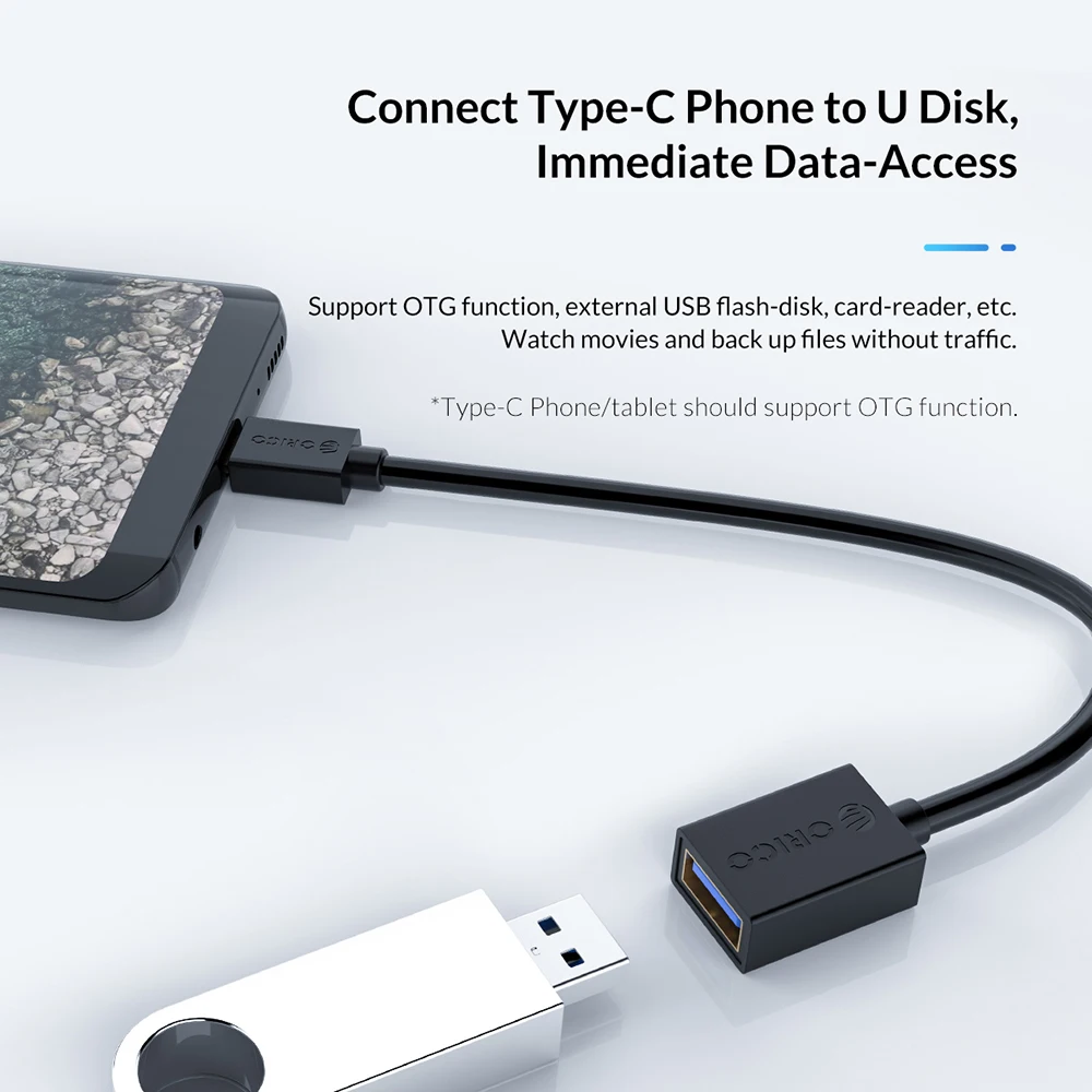 Адаптер ORICO type C на USB3.0 поддержка мобильный телефон OTG Функция Дата кабель для
