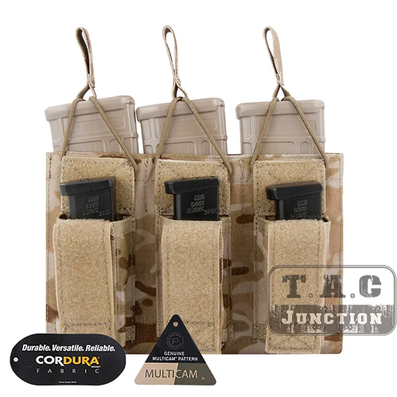 MD Emerson Тактический тройной Открытый Топ 5,56& Пистолет подсумок EmersonGear MOLLE/PALS Mag Чехол кобура Перевозчик страйкбол военный - Цвет: MD