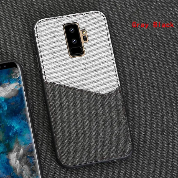 Для samsung Galaxy S9 S9plus S8 S8 Plus S7 S7 Edge Note 8 чехол для телефона с текстурой ткани Чехлы Защитные ударопрочные чехлы - Цвет: Grey Black
