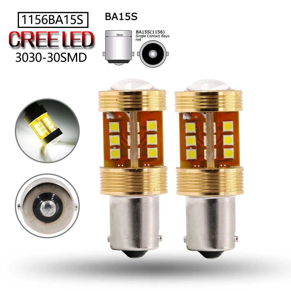 2X Высокая яркость S25 BA15 1156 30 светодиодов чип Cree SMD3030 светильник поворота Задний