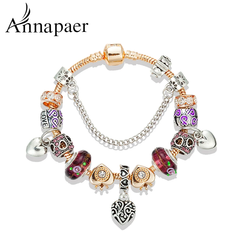 ANNAPAER Abalorio Оригинальное сердце очаровательное женское подходит для