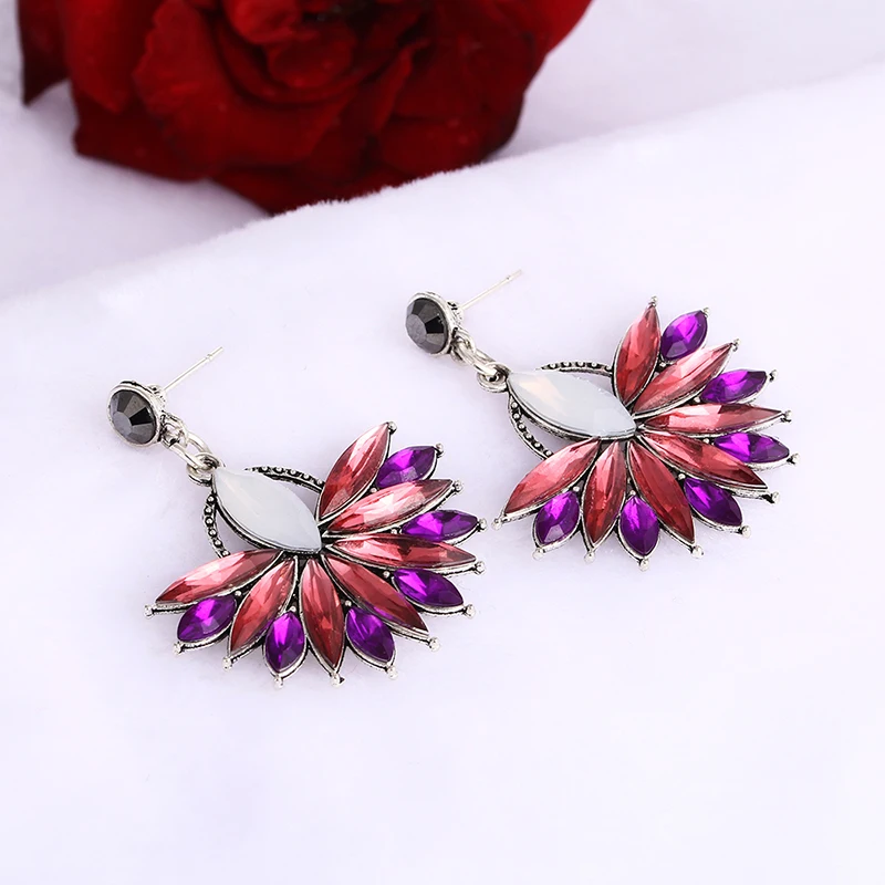Новые женские модные ювелирные изделия синие/черные/розовые серьги ручной