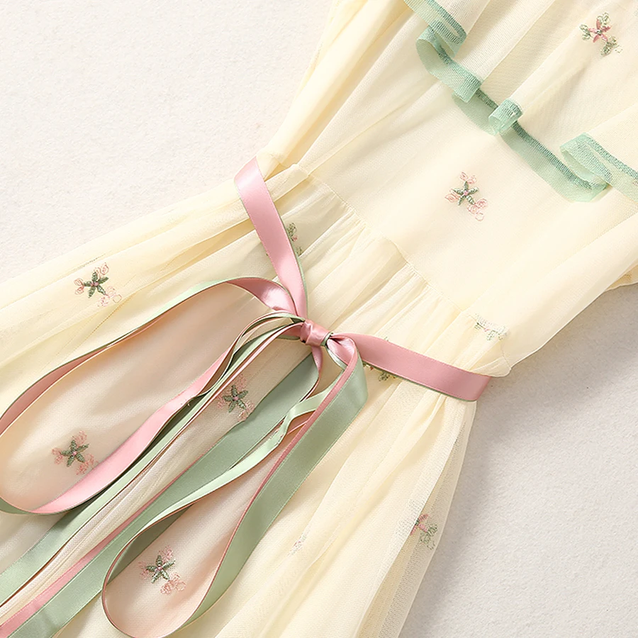 AELESEEN/Роскошные платья принцессы с вышивкой 2019 г. летняя модная женская цветочная